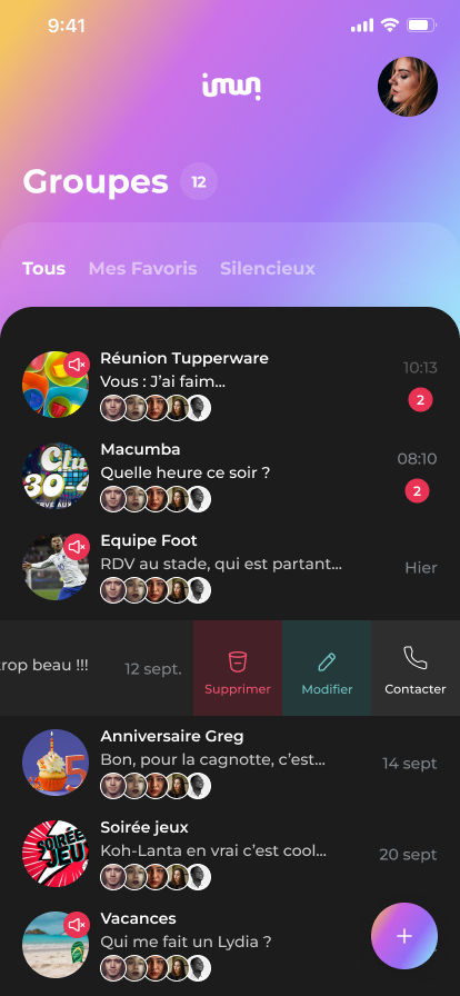 application mobile mode sombre